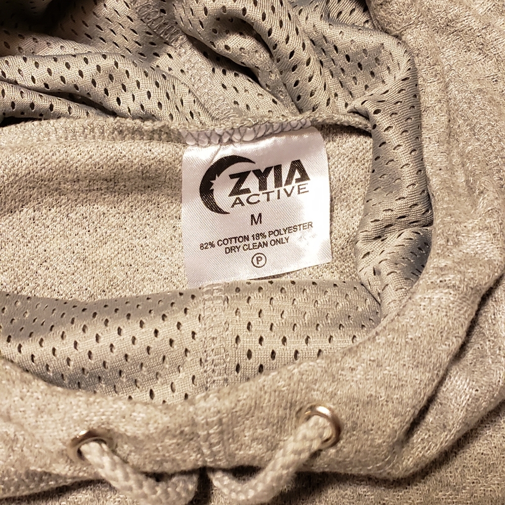 Zyia Gray Texture Hoodie Size Medium